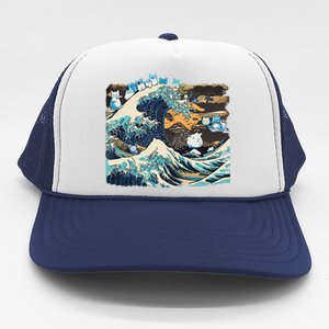 Blue Cats Wave For Kamala Funny Cat Lady President Trucker Hat