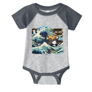 Blue Cats Wave For Kamala Funny Cat Lady President Infant Baby Jersey Bodysuit