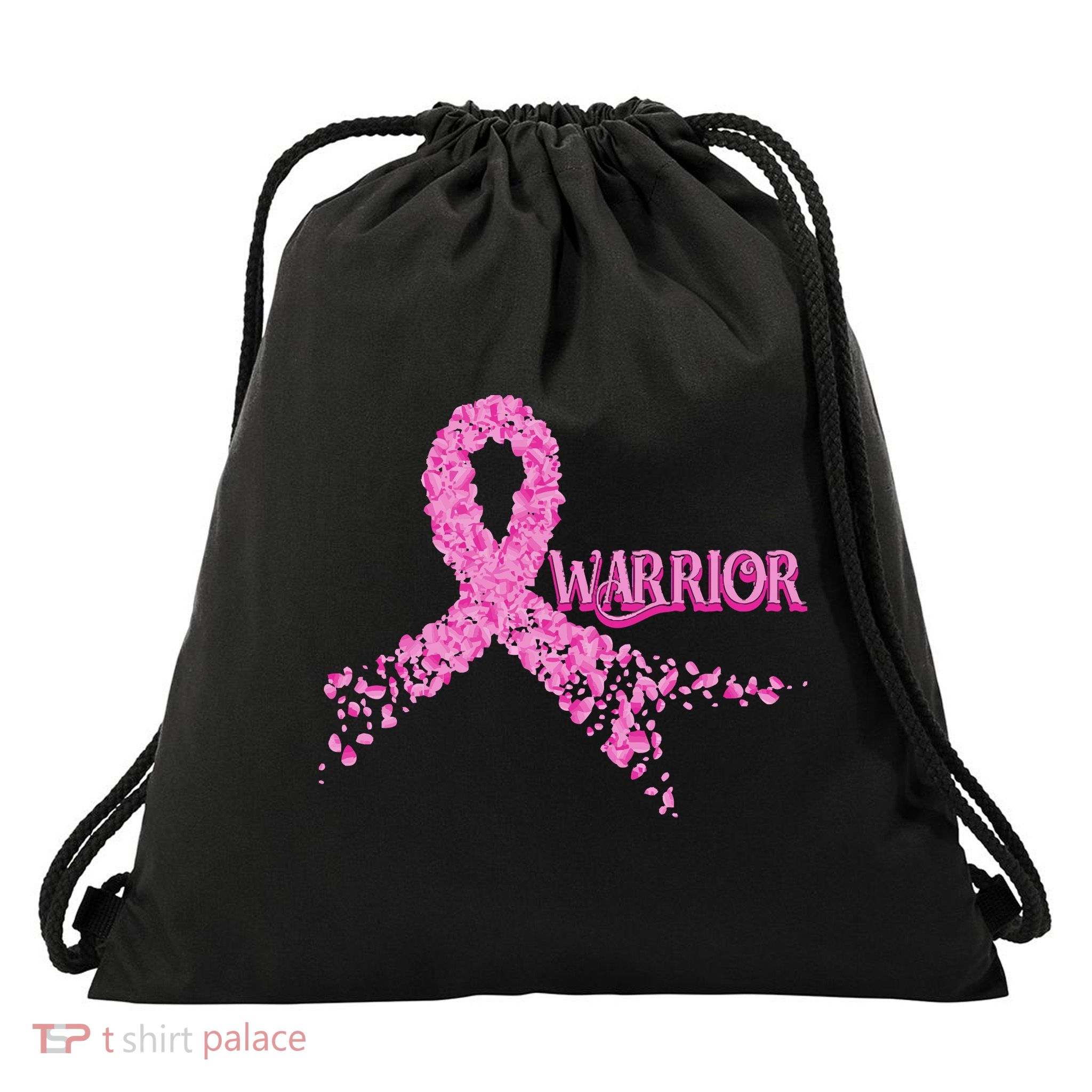 Breast Cancer Warrior Drawstring Bag