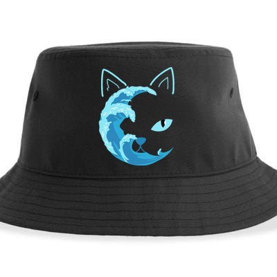 Blue Cats Wave For Kamala Funny Blue Wave Of Cat Ladies Gift Sustainable Bucket Hat