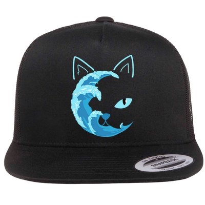 Blue Cats Wave For Kamala Funny Blue Wave Of Cat Ladies Gift Flat Bill Trucker Hat