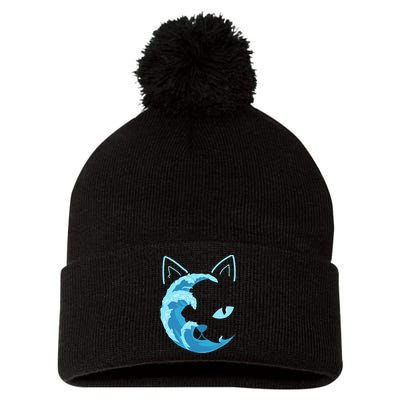 Blue Cats Wave For Kamala Funny Blue Wave Of Cat Ladies Gift Pom Pom 12in Knit Beanie