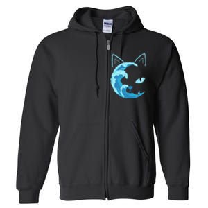 Blue Cats Wave For Kamala Funny Blue Wave Of Cat Ladies Gift Full Zip Hoodie