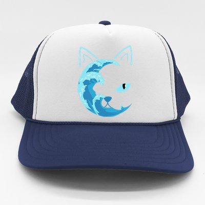 Blue Cats Wave For Kamala Funny Blue Wave Of Cat Ladies Gift Trucker Hat