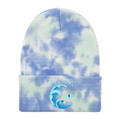 Blue Cats Wave For Kamala Funny Blue Wave Of Cat Ladies Gift Tie Dye 12in Knit Beanie