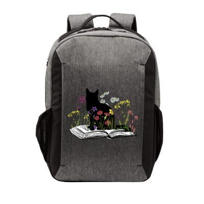 Black Cat With Flowers Book Retro Meaningful Gift Vector Backpack