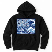 Blue Cats Wave For Kamala Funny Cat Ladies Wave Of Blue Design Hoodie