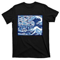 Blue Cats Wave For Kamala Funny Cat Ladies Wave Of Blue Design T-Shirt