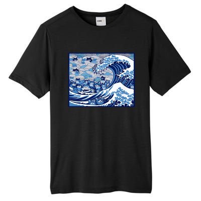 Blue Cats Wave For Kamala Funny Cat Ladies Wave Of Blue Design Tall Fusion ChromaSoft Performance T-Shirt