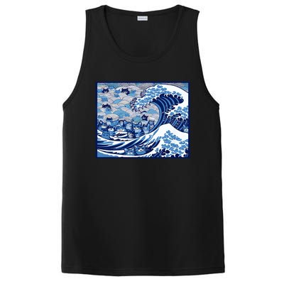 Blue Cats Wave For Kamala Funny Cat Ladies Wave Of Blue Design PosiCharge Competitor Tank