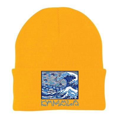 Blue Cats Wave Childless Cat Lady For Kama 2024 Knit Cap Winter Beanie