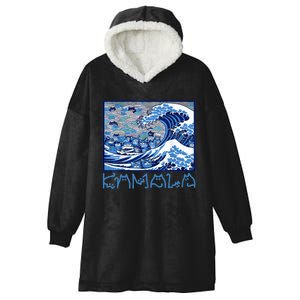 Blue Cats Wave Childless Cat Lady For Kama 2024 Hooded Wearable Blanket