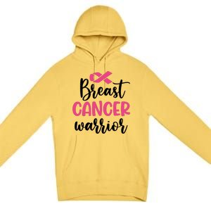 Breast Cancer Warrior Pink Ribbon Breast Cancer Premium Pullover Hoodie