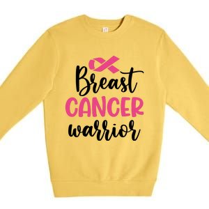 Breast Cancer Warrior Pink Ribbon Breast Cancer Premium Crewneck Sweatshirt