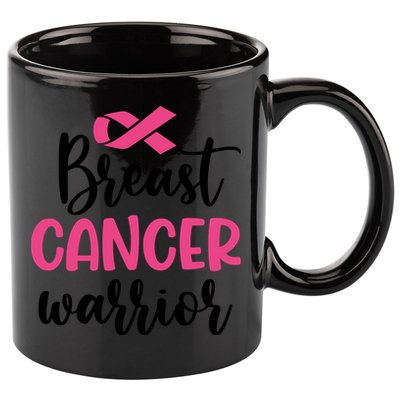 Breast Cancer Warrior Pink Ribbon Breast Cancer 11oz C Handle Ceramic Mug