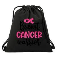 Breast Cancer Warrior Pink Ribbon Breast Cancer Drawstring Bag