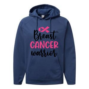 Breast Cancer Warrior Pink Ribbon Breast Cancer Performance Fleece Hoodie