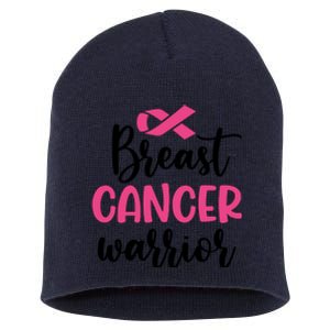 Breast Cancer Warrior Pink Ribbon Breast Cancer Short Acrylic Beanie