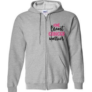 Breast Cancer Warrior Pink Ribbon Breast Cancer Full Zip Hoodie