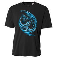 Blue Cat Wave For Kamala 47 Funny Cat Ladies Harris 2024 Cooling Performance Crew T-Shirt