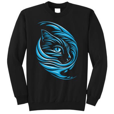 Blue Cat Wave For Kamala 47 Funny Cat Ladies Harris 2024 Sweatshirt