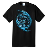 Blue Cat Wave For Kamala 47 Funny Cat Ladies Harris 2024 Tall T-Shirt