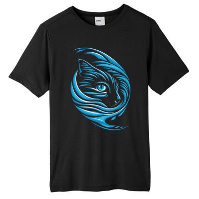 Blue Cat Wave For Kamala 47 Funny Cat Ladies Harris 2024 Tall Fusion ChromaSoft Performance T-Shirt