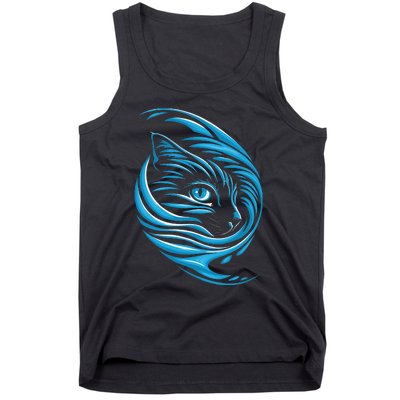 Blue Cat Wave For Kamala 47 Funny Cat Ladies Harris 2024 Tank Top