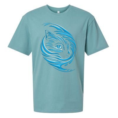 Blue Cat Wave For Kamala 47 Funny Cat Ladies Harris 2024 Sueded Cloud Jersey T-Shirt