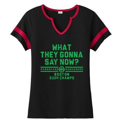 Boston Champs What They Gonna Say Now Ladies Halftime Notch Neck Tee