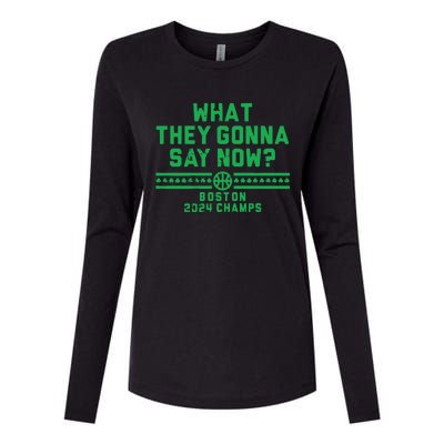 Boston Champs What They Gonna Say Now Womens Cotton Relaxed Long Sleeve T-Shirt