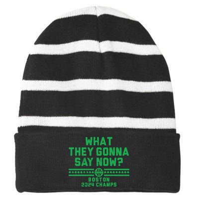 Boston Champs What They Gonna Say Now Striped Beanie with Solid Band