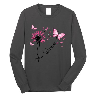 Breast Cancer Warrior Awareness Pink Ribbon Gift Long Sleeve Shirt