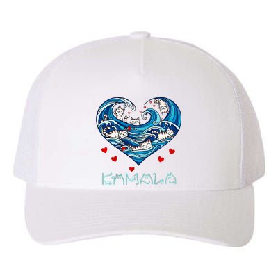 Blue Cats Wave Heart For Kamala Harris Cat Owners Yupoong Adult 5-Panel Trucker Hat