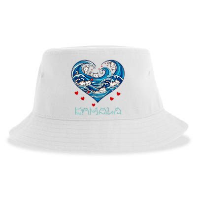 Blue Cats Wave Heart For Kamala Harris Cat Owners Sustainable Bucket Hat