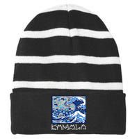 Blue Cats Wave For Kamala Striped Beanie with Solid Band