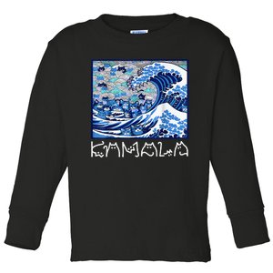 Blue Cats Wave For Kamala Toddler Long Sleeve Shirt