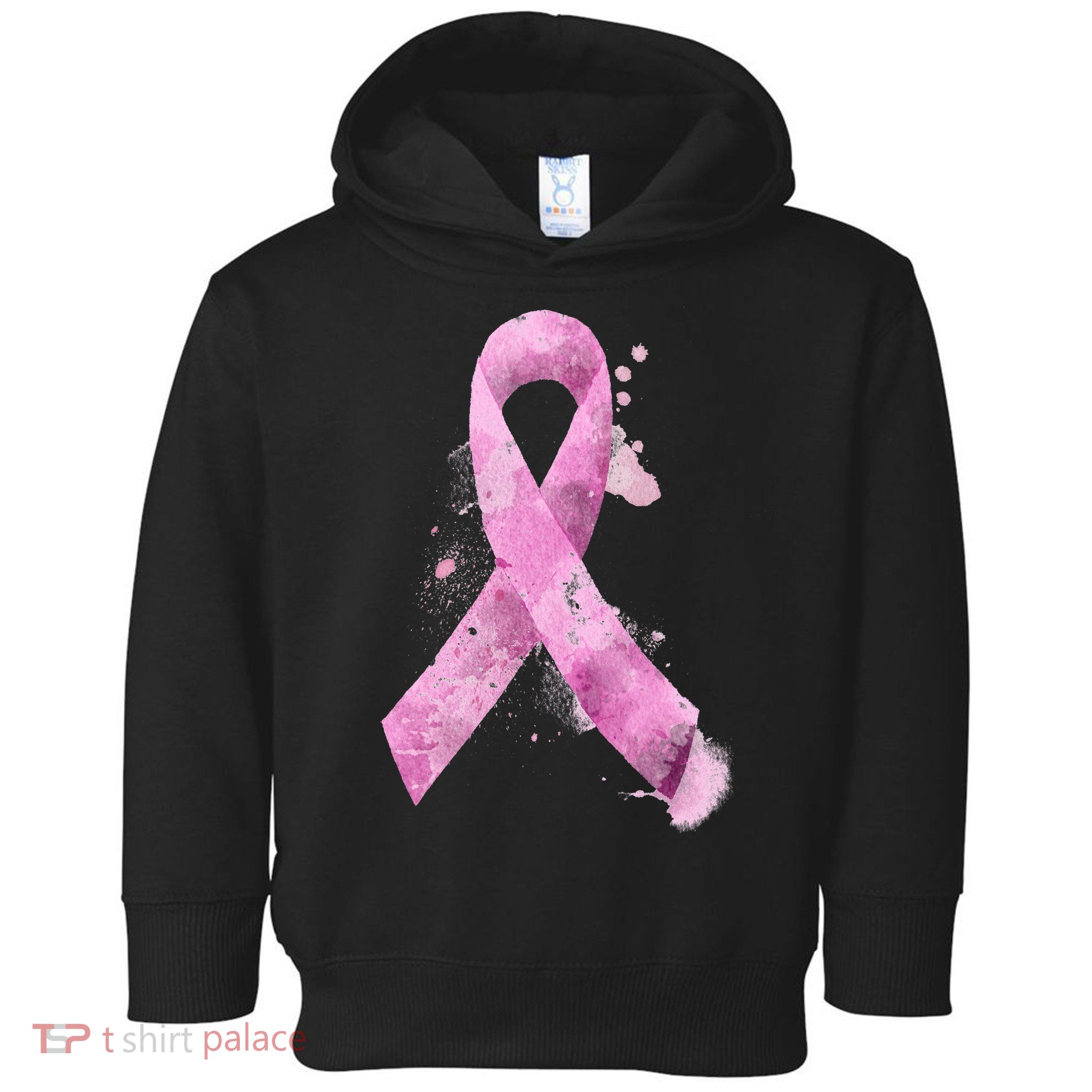 Breast Cancer Watercolor Ribbon Toddler Hoodie