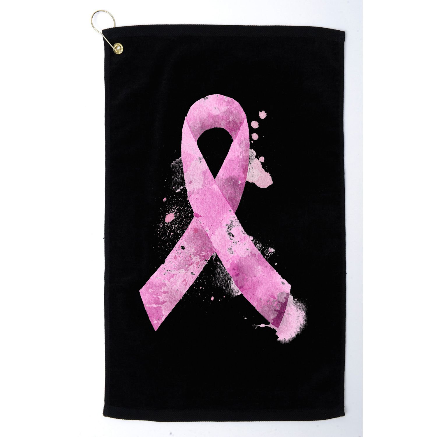 Breast Cancer Watercolor Ribbon Golf Towel