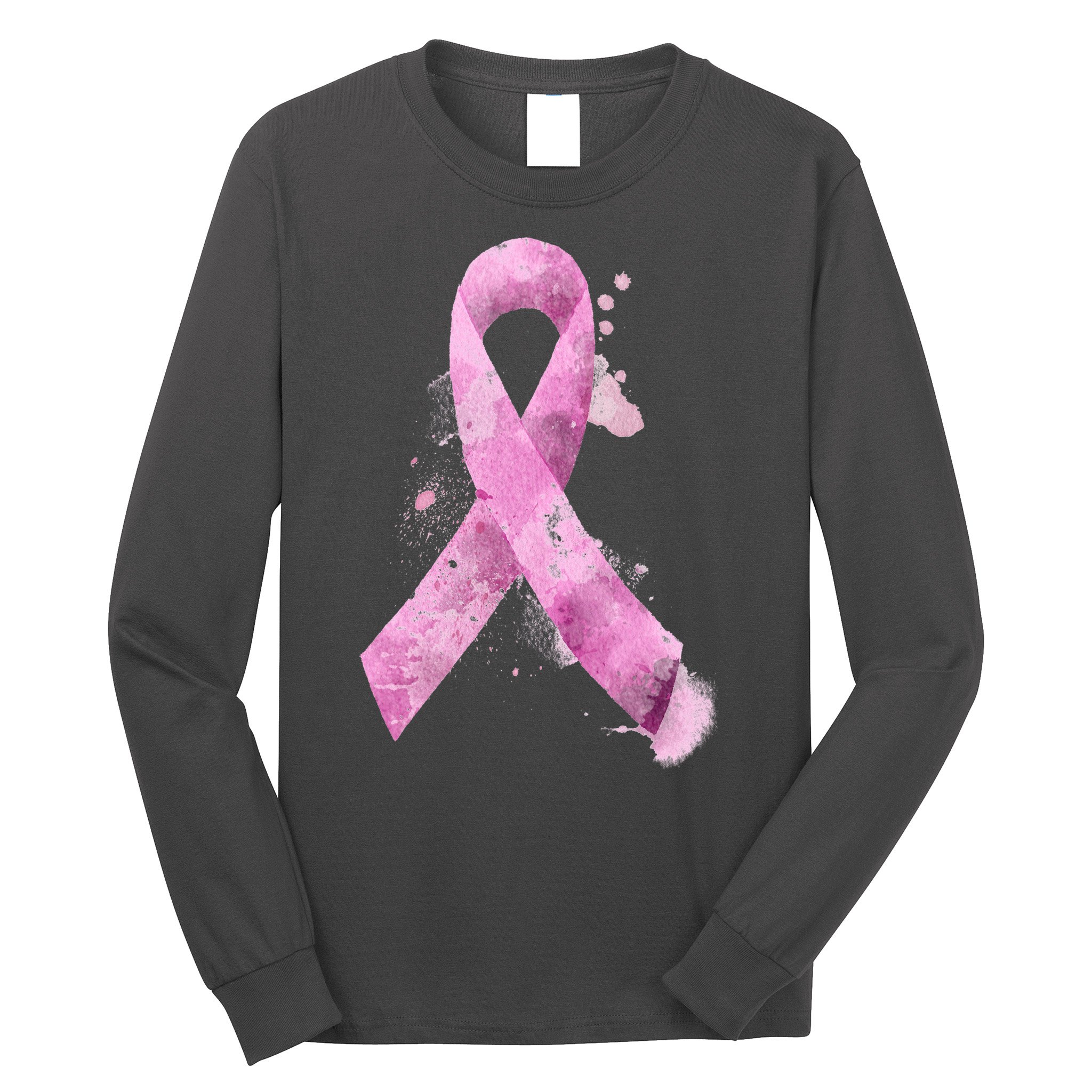 Breast Cancer Watercolor Ribbon Long Sleeve Shirt