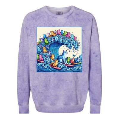 Blue Cats Wave For Kamala Colorblast Crewneck Sweatshirt