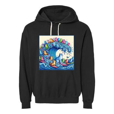 Blue Cats Wave For Kamala Garment-Dyed Fleece Hoodie