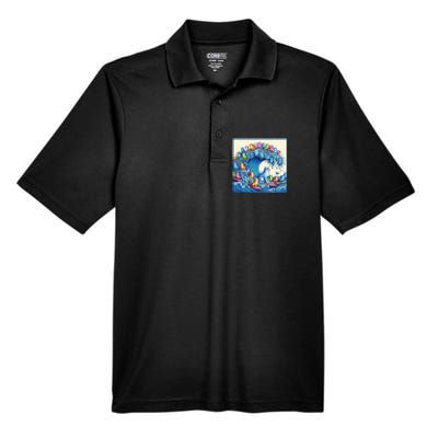 Blue Cats Wave For Kamala Men's Origin Performance Pique Polo