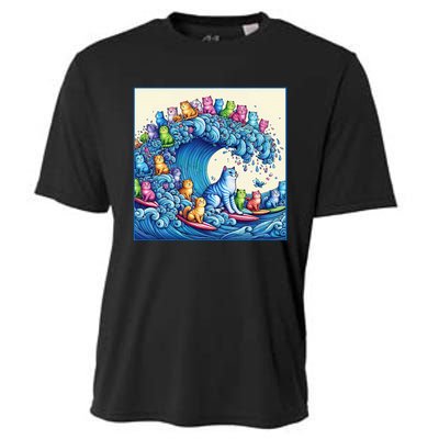 Blue Cats Wave For Kamala Cooling Performance Crew T-Shirt