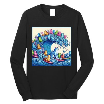 Blue Cats Wave For Kamala Long Sleeve Shirt