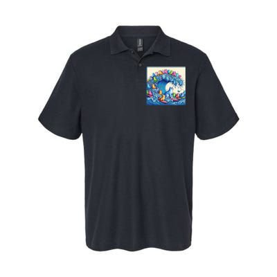 Blue Cats Wave For Kamala Softstyle Adult Sport Polo