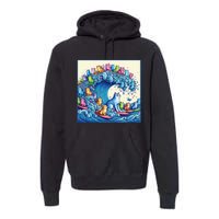 Blue Cats Wave For Kamala Premium Hoodie