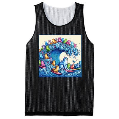 Blue Cats Wave For Kamala Mesh Reversible Basketball Jersey Tank