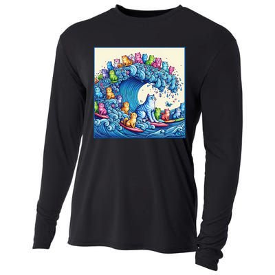 Blue Cats Wave For Kamala Cooling Performance Long Sleeve Crew