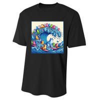 Blue Cats Wave For Kamala Performance Sprint T-Shirt